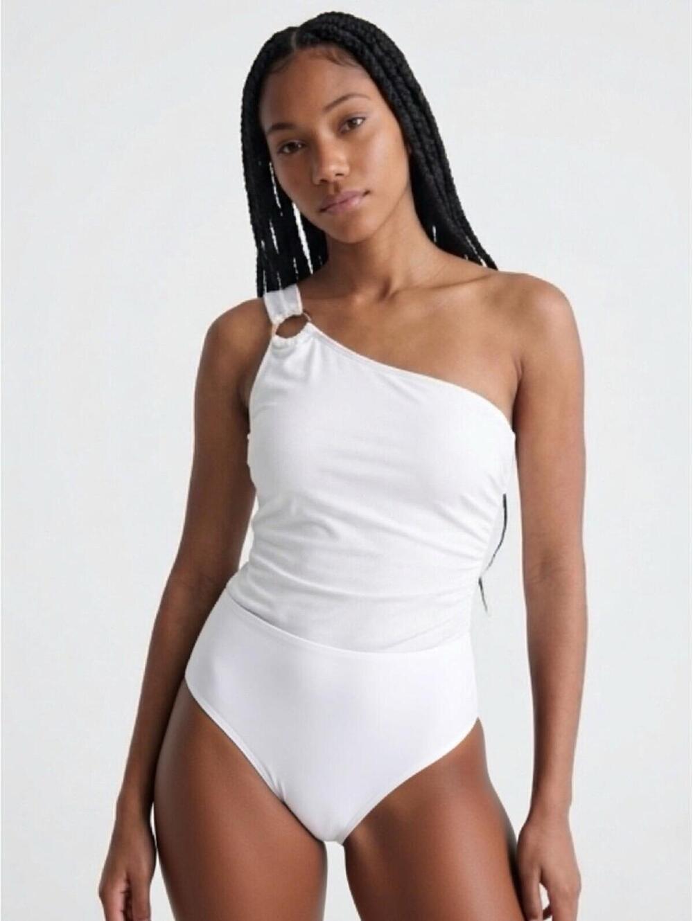 MICHAEL MICHAEL KORS Embellished One-Shoulder Underwire One-Piece Swimsuit $106